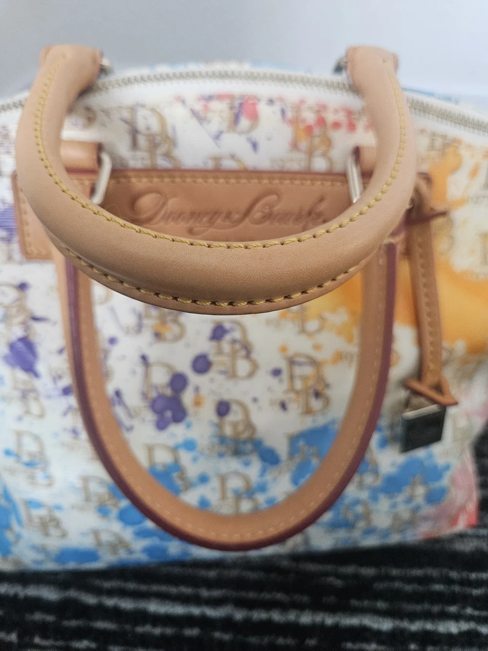 Dooney & Bourke 1975 Multicolor Signature Color Splash Satchel